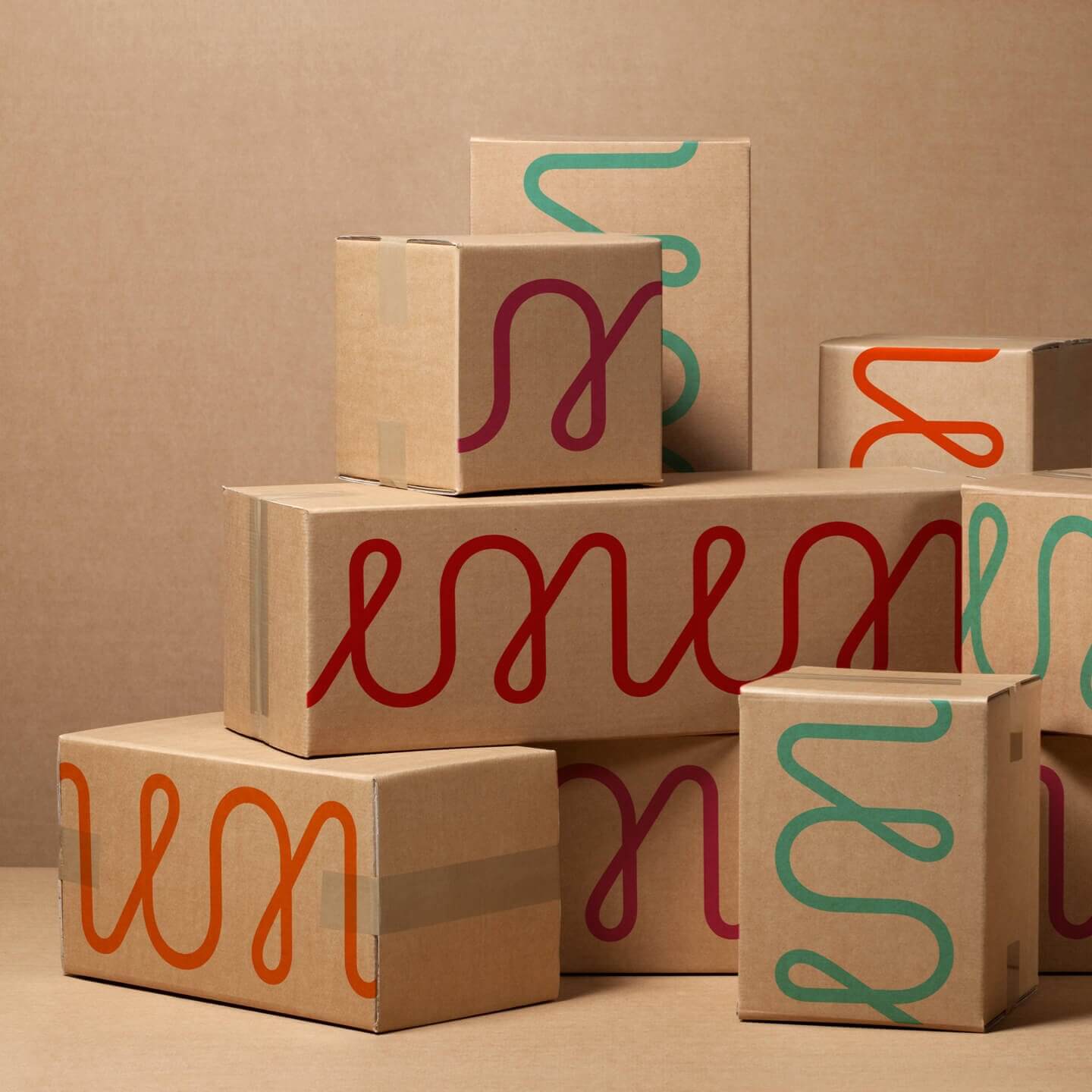 image of stacked brown boxes